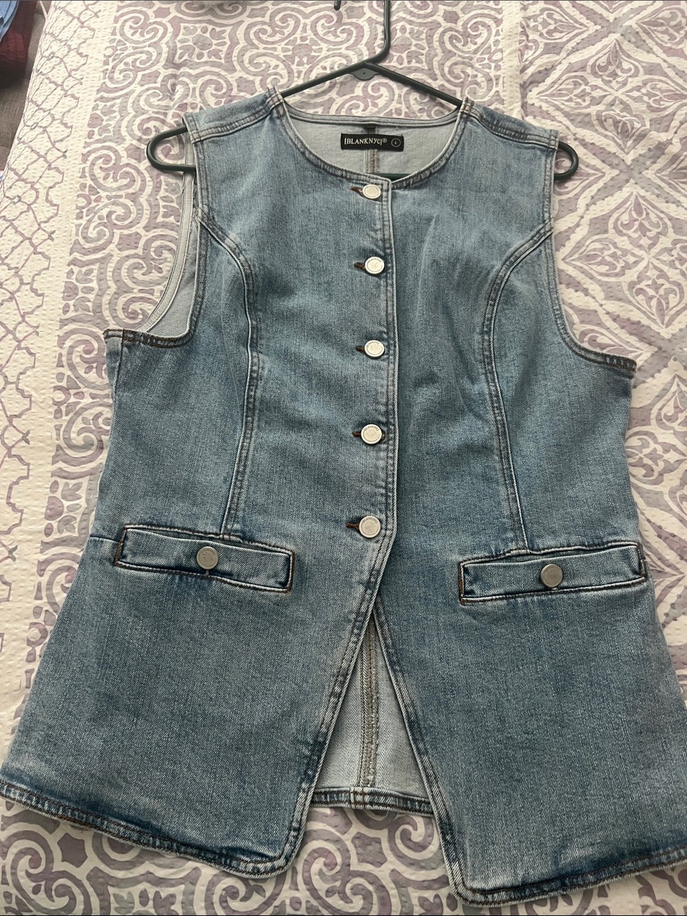 Blank NYC Light Blue Denim Vest